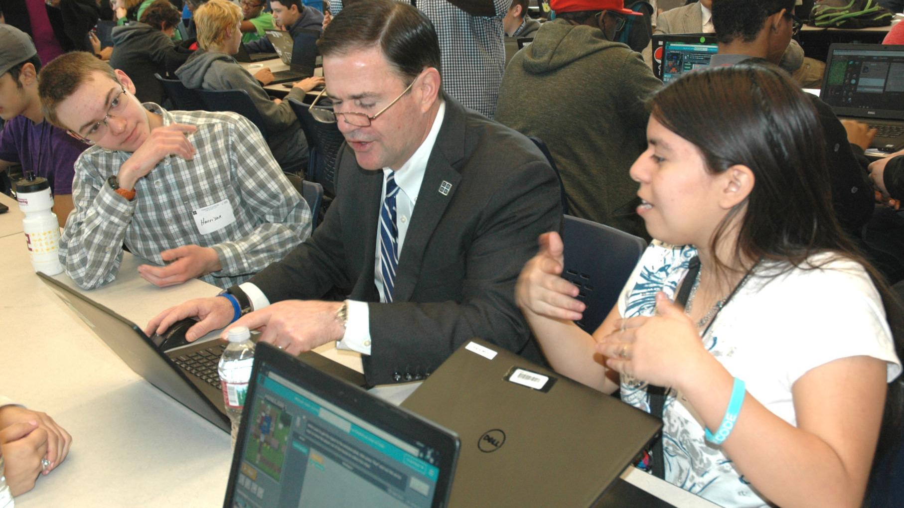 Gov. Doug Ducey hails high school coding program as model, but state gave it no money
